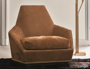 AOYAMA - Leather armchair with armrests _ Longhi