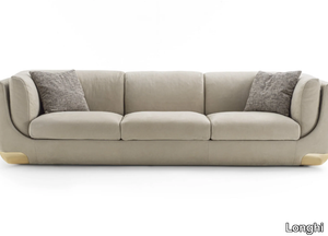 BRAVERY - 3 seater leather and fabric sofa _ Longhi