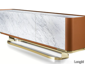 CONCORD - Double-sided marble and leather sideboard _ Longhi