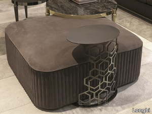 FELIX - Upholstered square leather pouf _ Longhi