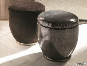 GODWIN - Round leather pouf _ Longhi