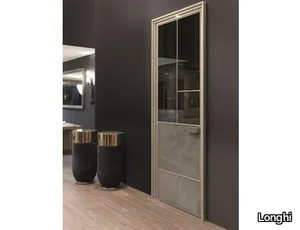 LAND - Hinged leather and glass door _ Longhi