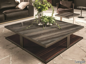 LAYER - Square marble coffee table _ Longhi