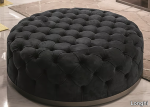 MILTON - Round leather pouf _ Longhi