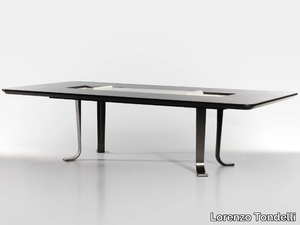 MANTA - Rectangular wooden table with Lazy Susan _ Lorenzo Tondelli