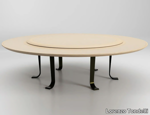 MANTA - Round wooden table with Lazy Susan _ Lorenzo Tondelli