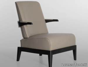 SAFFRON - Leather armchair with armrests _ Lorenzo Tondelli