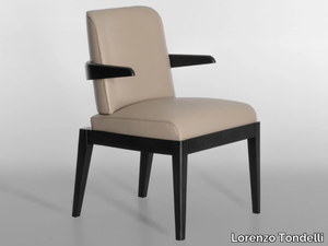 SAFFRON - Leather chair with armrests _ Lorenzo Tondelli