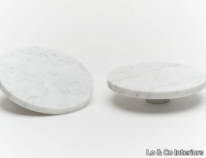 ORA - Carrara marble door handle _ Lo & Co Interiors