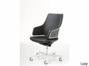 ITALIA - Height-adjustable office chair with castors with 5-Spoke base _ Luxy