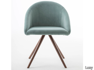 BLOOM M - Trestle-based fabric chair with armrests _ Luxy