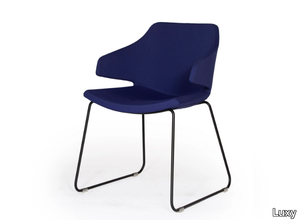 MERAVIGLIA - Sled base fabric chair with armrests _ Luxy