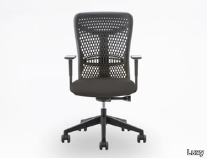 SMARTBACK - Height-adjustable office chair with castors with armrests _ Luxy