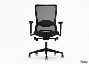 POP - Mesh office chair with castors with armrests with 5-Spoke base _ Luxy