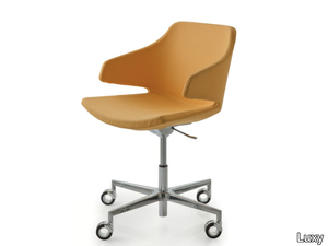 MERAVIGLIA - With 4-spoke base height-adjustable fabric chair with castors _ Luxy