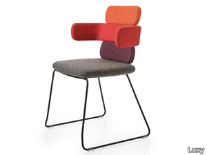 CLUSTER - Sled base fabric chair with armrests _ Luxy