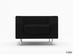 CUBE - Fabric easy chair with armrests _ Luxy