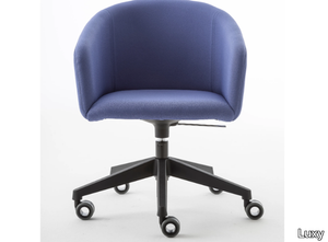 BLOOM XL - Fabric chair with castors with armrests _ Luxy