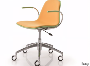 EPOCA - Height-adjustable chair with castors with 5-spoke base _ Luxy