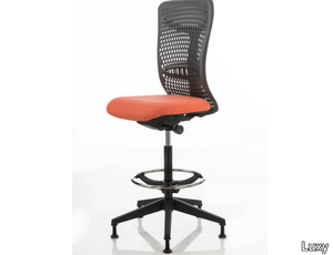 SMARTBACK - Swivel office stool with back with footrest _ Luxy