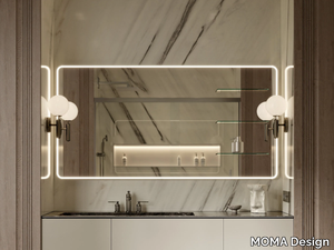 MIRR UV - Wall-mounted bathroom mirror with shelf _ MOMA Design