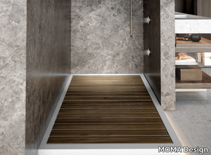 ONE SHOWER TEAK - Slatted rectangular Solid Surface shower tray _ MOMA Design