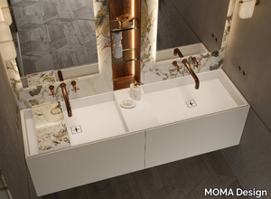 CANASTA - Wall-mounted double Solid Surface washbasin _ MOMA Design