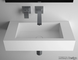 CUBANITO - Wall-mounted square Solid Surface washbasin _ MOMA Design