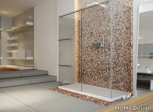 ST. 200 - 2 places rectangular glass shower cabin with sliding door _ MOMA Design