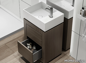 TOWER PLUS - Freestanding single washbasin with drawers _ MOMA Design