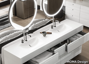 MATRIX - Solid Surface washbasin with integrated countertop _ MOMA Design