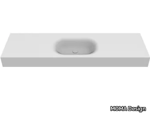 AQUATICO SYSTEM - Wall-mounted single round Solid Surface washbasin _ MOMA Design