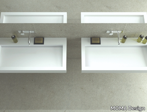 TECNO - Wall-mounted rectangular Solid Surface washbasin _ MOMA Design