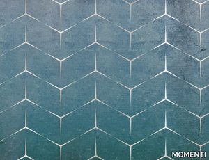 FAB-02 SILVER - Glass-fibre wall tiles / wallpaper _ MOMENTI