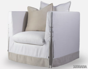 BEACHCOMBER - Upholstered fabric armchair with armrests _ MORADA