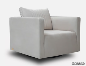 DADO ROYAL - Swivel velvet armchair with armrests _ MORADA