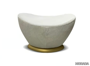 THRONE - Upholstered oval leather pouf _ MORADA