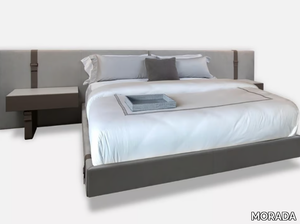 BOND IMPERIAL - Leather double bed with integrated nightstands _ MORADA