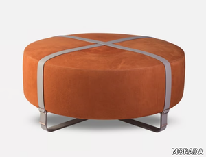 BOND - Upholstered round nabuk pouf _ MORADA