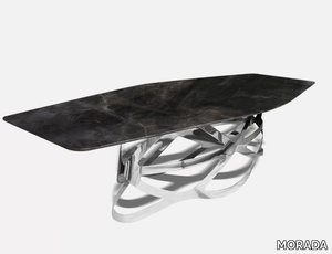 CROWN - Marble and metal dining table _ MORADA