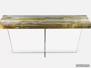 FLOATING LIANA - Rectangular wood and glass console table _ MORADA