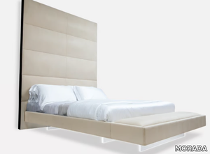 GRAN HEAVEN - Nabuk king size bed with high headboard _ MORADA