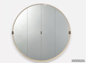 RONDO - Leather mirror / bar cabinet _ MORADA