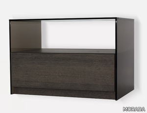 SOL DE NOCHE - Rectangular wooden bedside table with drawers _ MORADA