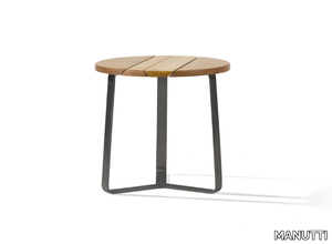 GIRO 42 - Round aluminium and wood coffee table _ MANUTTI