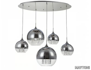 FERMI - Metal pendant lamp with crystals _ MAYTONI