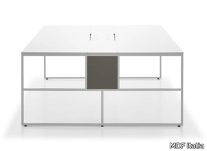 20.VENTI LIGHT - Multiple rectangular melamine-faced chipboard office desk with cable management _ MDF Italia