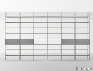 MINIMA 3.0 ROOM DIVIDER - Open divider floor-ceiling mounted aluminium shelving unit _ MDF Italia