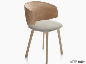 UNIVERSAL COLLECTION - Wooden chair with integrated cushion _ MDF Italia