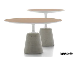 ROCK TABLE MINI - Cement coffee table with wooden top _ MDF Italia